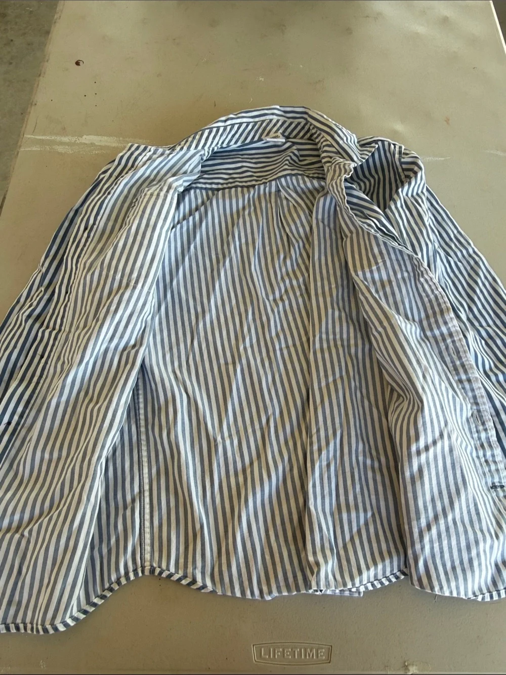 Gymboree Navy and White Striped Button-Down Shirt